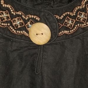 Carole Little Black 100 % linen dress. Size 8